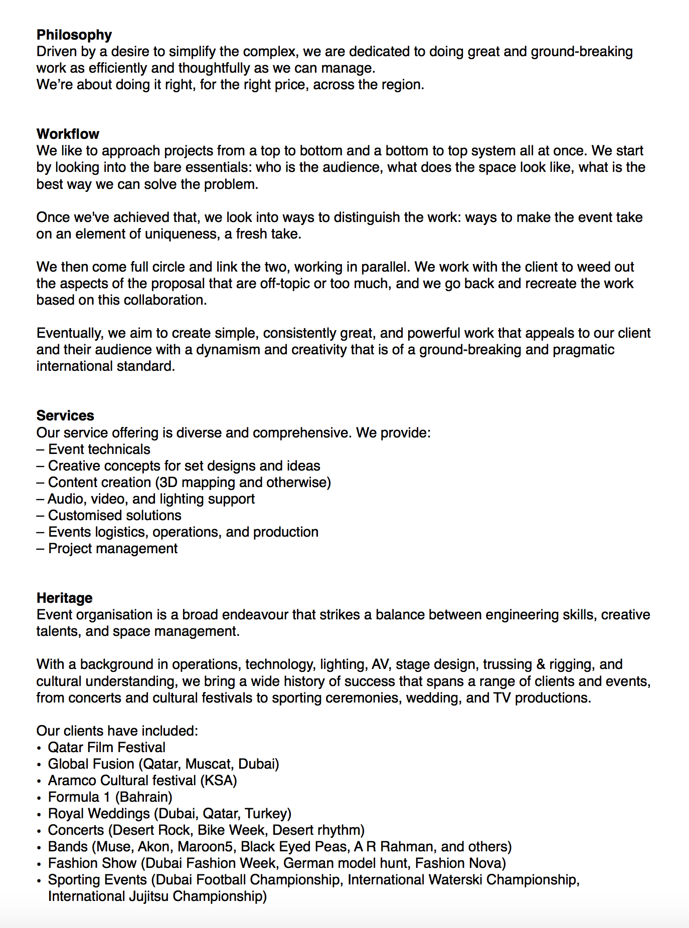 WSM Events — Company Profile