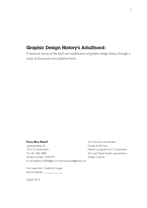 MA Thesis — Graphic Design History