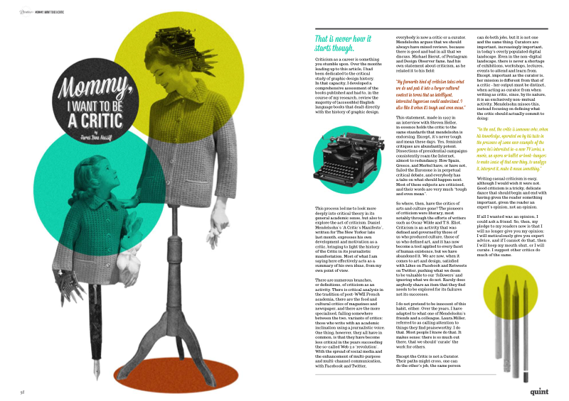 Mommy, I Want To Be A Critic — quint